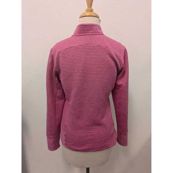 Salomon Pink Track Lightweight Wool Blend Jacket sz M Outdoor Full Zip Mock Neck - Picture 6 of 12